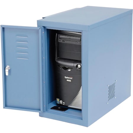 Global Industrial Computer Cabinet Side Car, Blue, 12W x 22-1/2D x 21-1/2H 242299BL